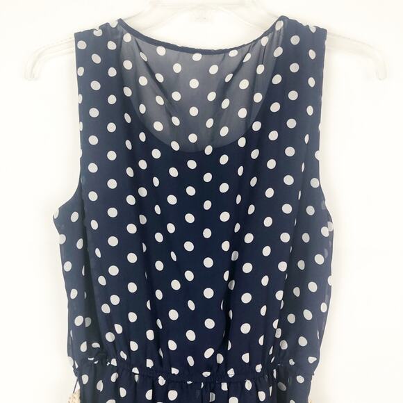 Alyx Sleeveless Polka Dot Blue A Line Dress Size 10 - Picture 8 of 12